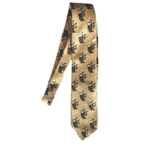 Polo Ralph Lauren Men's Duck Hunt Club Necktie Tie Yellow Game Repp Tie Warden